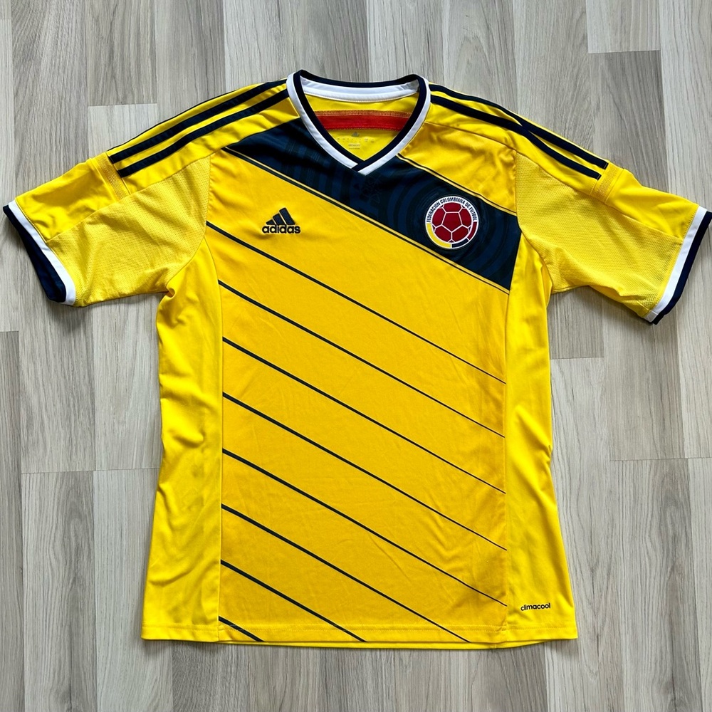 Colombia 2014 Adidas Home Soccer Jersey Mens Size Large